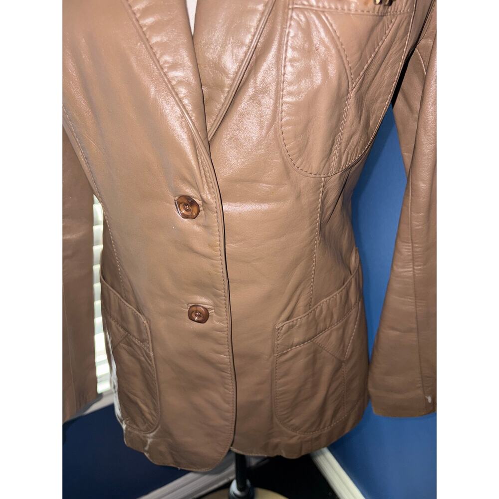 1970s Etienne Aigner Vintage Leather Jacket – Size 10 – Excellent Condition - Picture 3 of 11
